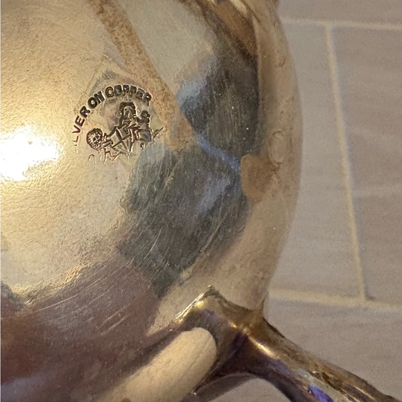 Vintage Elegant Silver on Copper Water Pitcher - Picture 5 of 6